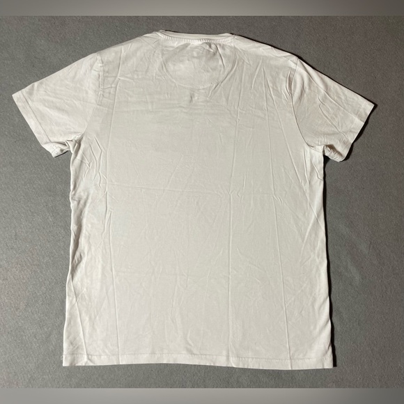 Kappa Men’s T-Shirt Cream Size Large Short Sleeve Blue Logo Casual Tee - Picture 4 of 4